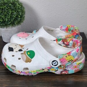 Kids Crocs J4 White Squishmallows Jibbitz Clogs